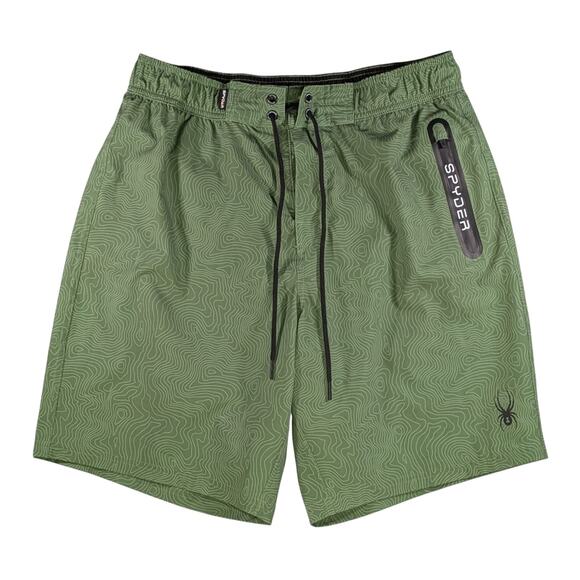 Spyder Swim-Surf -Sand -Sun Men's UV Protection Mesh Liner Swim Trunk Green - Picture 2 of 15